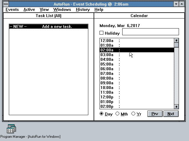 AutoRun for Windows 1.1 - Scheduling